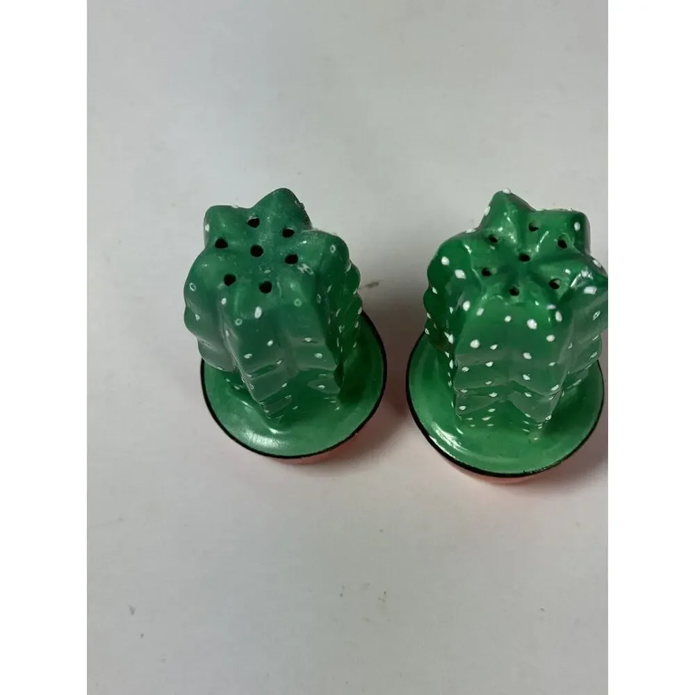Vintage Japan Cactus Succulent Salt And Pepper Shakers 3 x 1 1/2 in